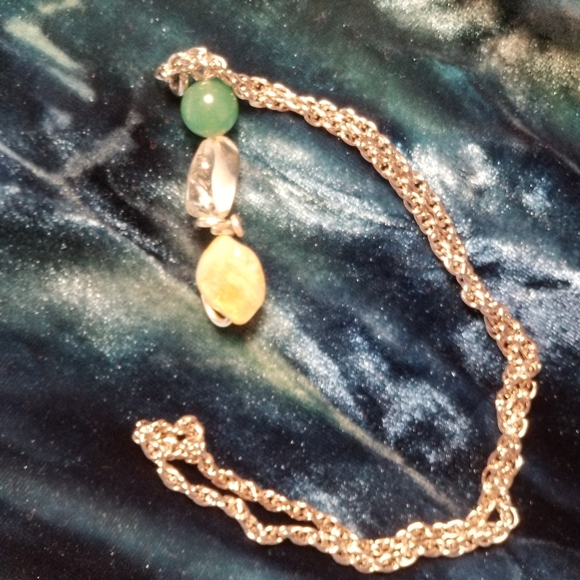 Beautiful Aventurine Citrine Clear Quarts Necklace - Picture 8 of 11